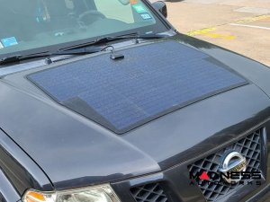Nissan Frontier Flexible Solar Panel Kit - Complete Kit w/ Waterproof Controller + Hood Decal - 2005-2021 - 100W